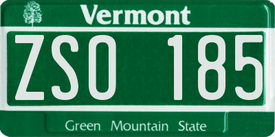 VT license plate ZSO185