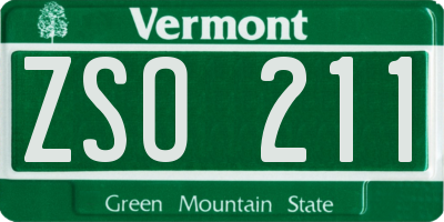 VT license plate ZSO211
