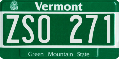 VT license plate ZSO271