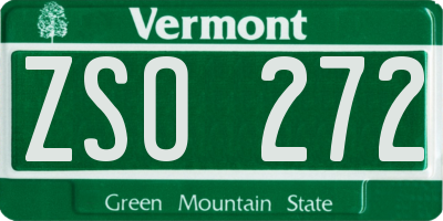 VT license plate ZSO272