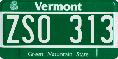 VT license plate ZSO313
