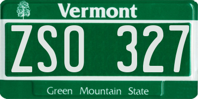 VT license plate ZSO327