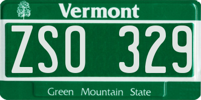 VT license plate ZSO329
