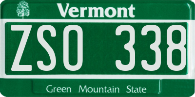 VT license plate ZSO338