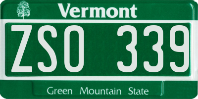 VT license plate ZSO339