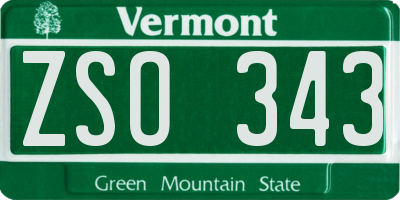 VT license plate ZSO343