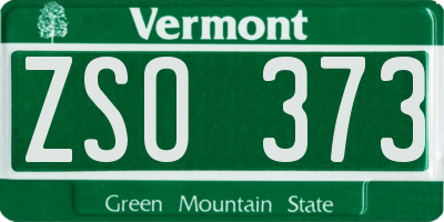 VT license plate ZSO373