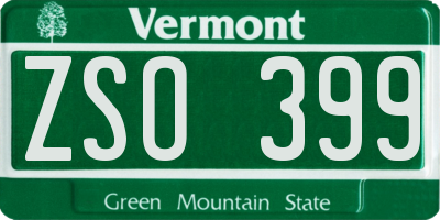 VT license plate ZSO399