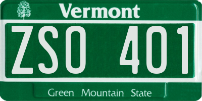 VT license plate ZSO401