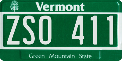 VT license plate ZSO411