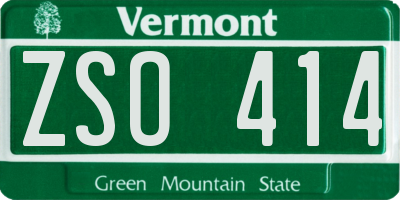 VT license plate ZSO414