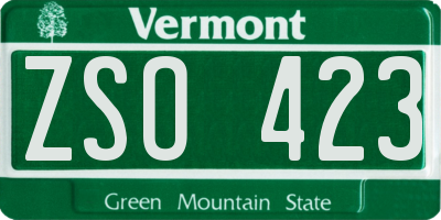 VT license plate ZSO423