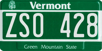 VT license plate ZSO428