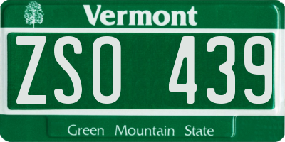 VT license plate ZSO439