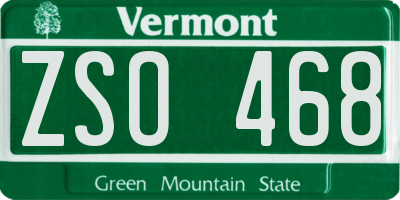 VT license plate ZSO468