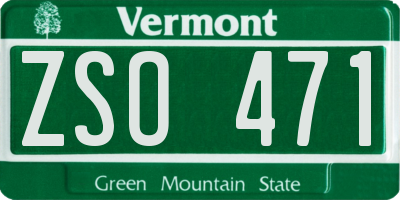 VT license plate ZSO471