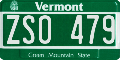 VT license plate ZSO479