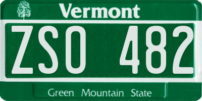 VT license plate ZSO482