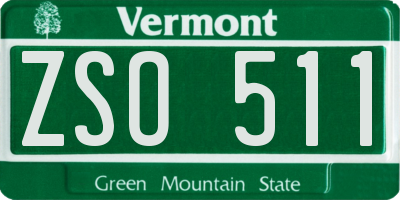 VT license plate ZSO511