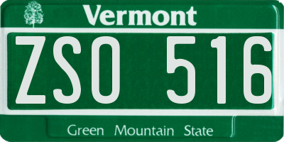 VT license plate ZSO516