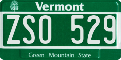 VT license plate ZSO529