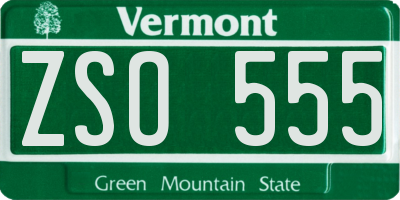 VT license plate ZSO555