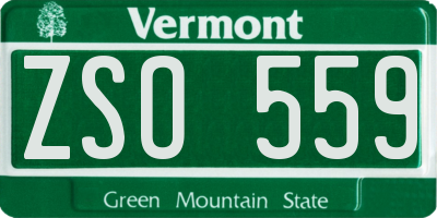 VT license plate ZSO559