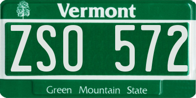 VT license plate ZSO572