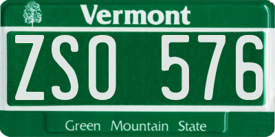 VT license plate ZSO576