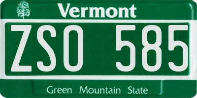 VT license plate ZSO585