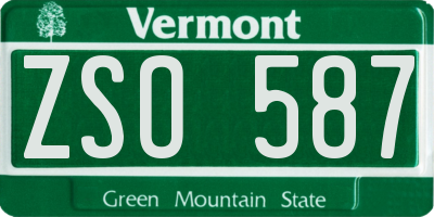 VT license plate ZSO587
