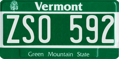 VT license plate ZSO592