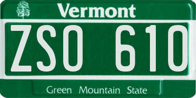 VT license plate ZSO610