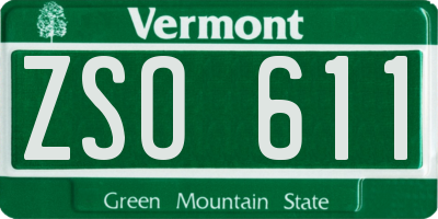 VT license plate ZSO611