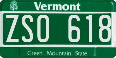 VT license plate ZSO618