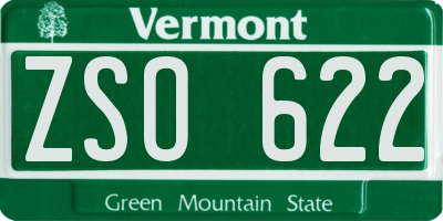 VT license plate ZSO622