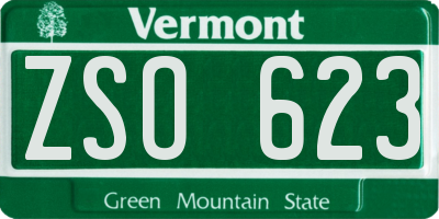 VT license plate ZSO623