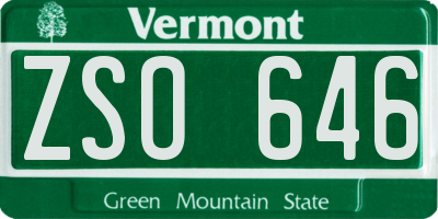 VT license plate ZSO646