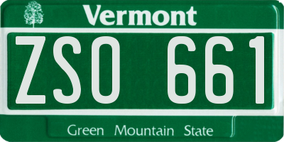 VT license plate ZSO661