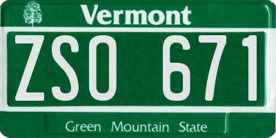 VT license plate ZSO671