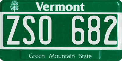 VT license plate ZSO682