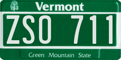 VT license plate ZSO711