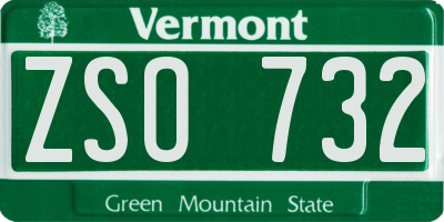 VT license plate ZSO732