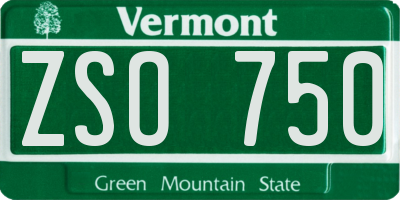 VT license plate ZSO750
