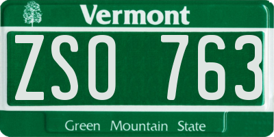 VT license plate ZSO763