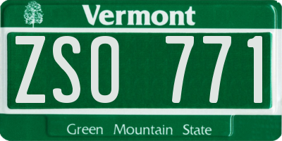 VT license plate ZSO771