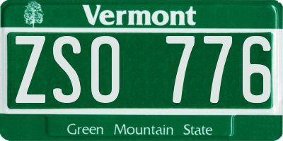 VT license plate ZSO776