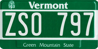 VT license plate ZSO797