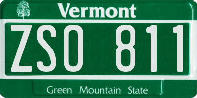 VT license plate ZSO811