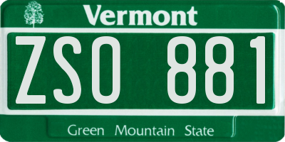 VT license plate ZSO881